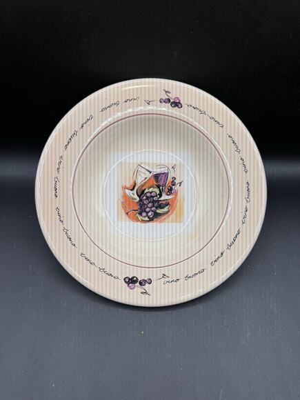Stokes Sur La Table “Buono Vino” Single Bowl – Wine Grapes Purple - Picture 3 of 9